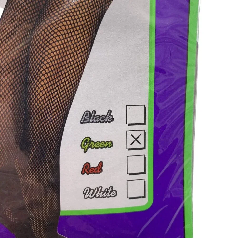 Sexy Green Fishnet Stockings Tights Cosplay Pantyhose Costume Gothic OS Fun